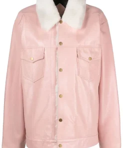 womens-pink-faux-leather-white-shearling-jacket