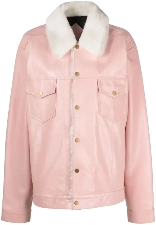 womens-pink-faux-leather-white-shearling-jacket