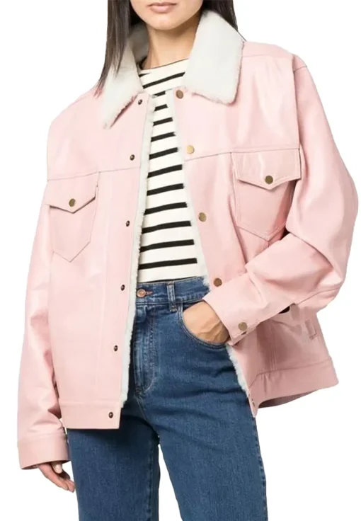 womens-pink-faux-leather-white-shearling-jacket