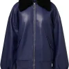womens-purple-faux-leather-shearling-collar-bomber-jacket