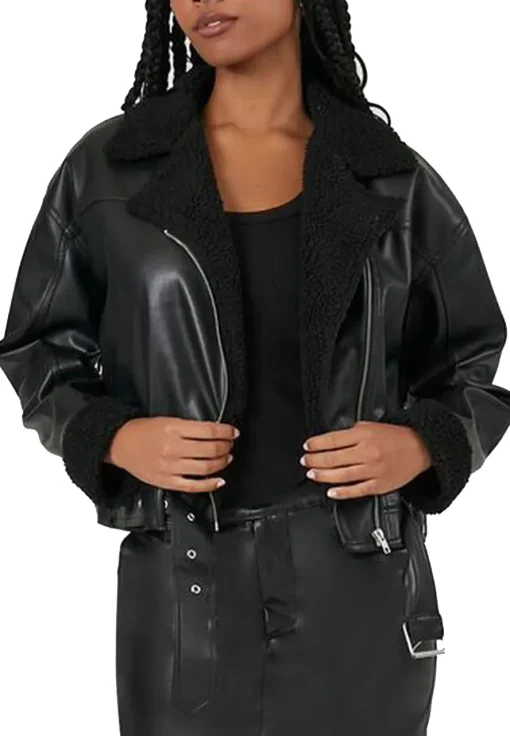 womens-shearling-black-faux-leather-belted-moto-jacket