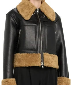 womens-shearling-black-faux-leather-jacket