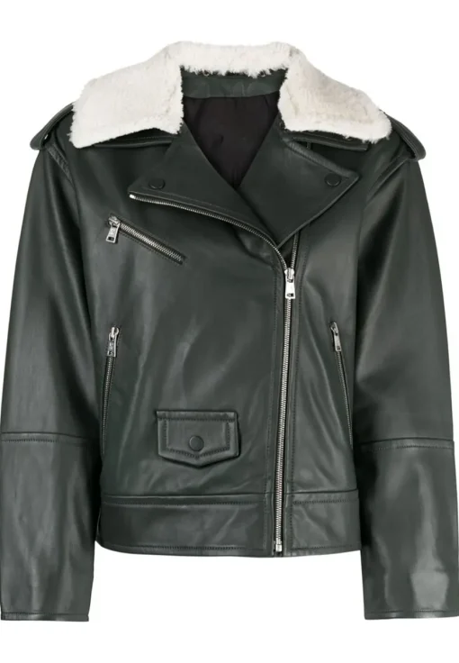 womens-shearling-collar-green-faux-leather-jacket