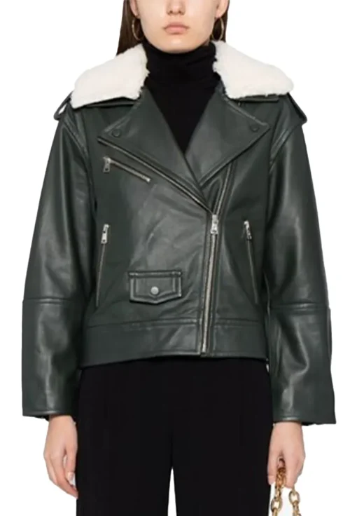 womens-shearling-collar-green-faux-leather-jacket