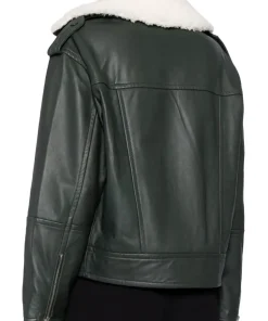 womens-shearling-collar-green-faux-leather-jacket