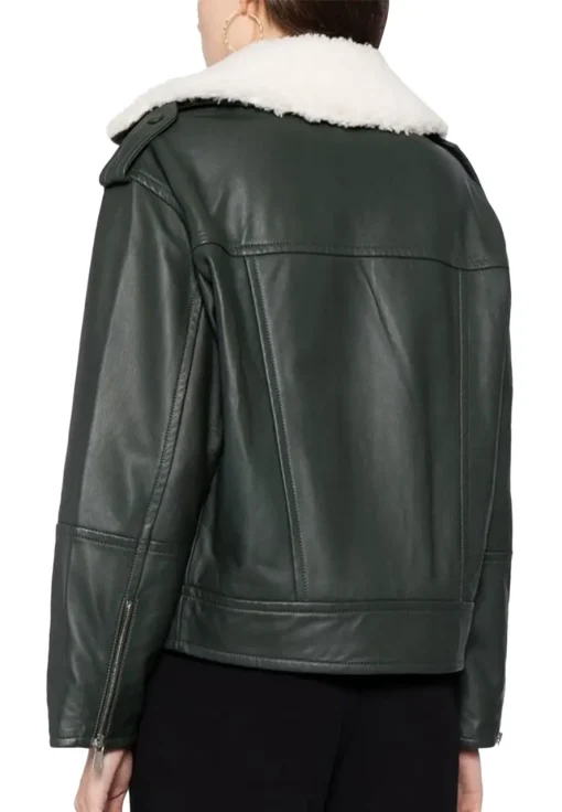 womens-shearling-collar-green-faux-leather-jacket