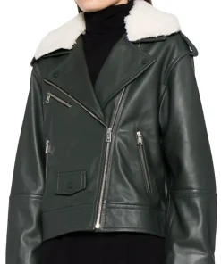 womens-shearling-collar-green-faux-leather-jacket