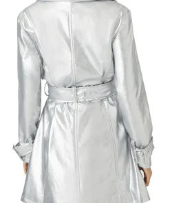 womens-silver-faux-leather-trench-coat