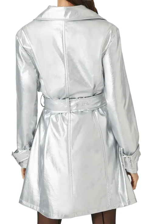 womens-silver-faux-leather-trench-coat