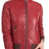womens-soft-red-faux-leather-bomber-jacket