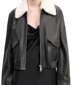 womens-sporty-shearling-collar-black-faux-leather-bomber-jacket