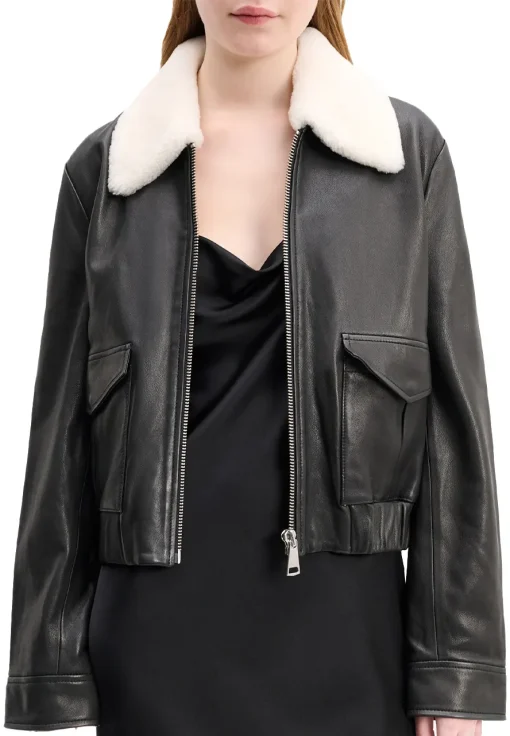 womens-sporty-shearling-collar-black-faux-leather-bomber-jacket