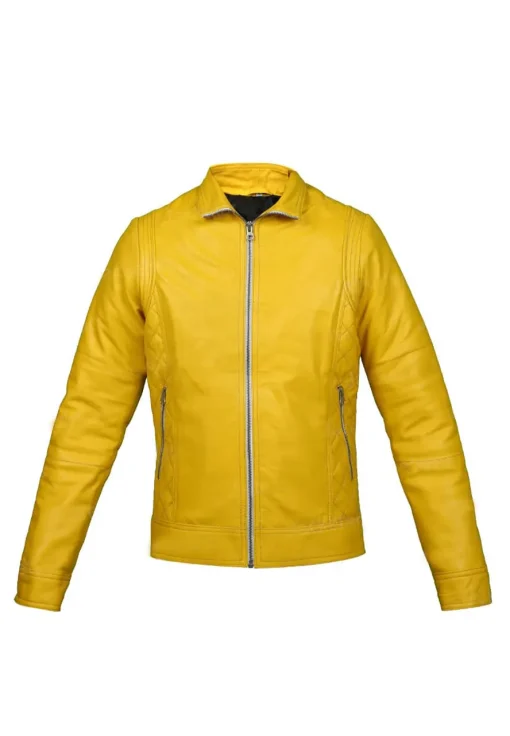 womens-stylish-yellow-faux-leather-jacket