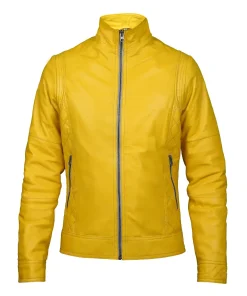 womens-stylish-yellow-faux-leather-jacket