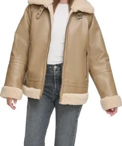 womens-taupe-faux-leather-aviator-shearling-jacket