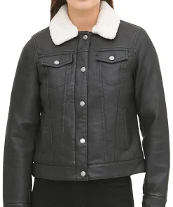 womens-vintage-sherpa-lined-black-faux-leather-jacket