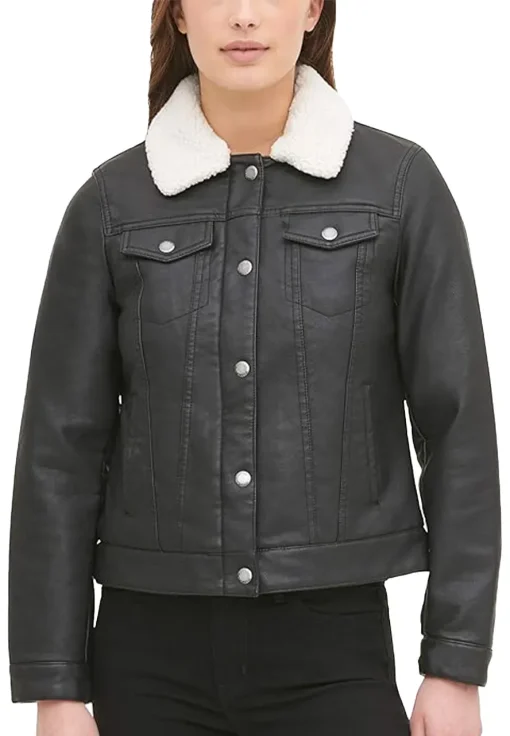 womens-vintage-sherpa-lined-black-faux-leather-jacket