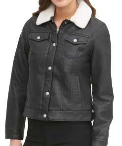 womens-vintage-sherpa-lined-black-faux-leather-jacket