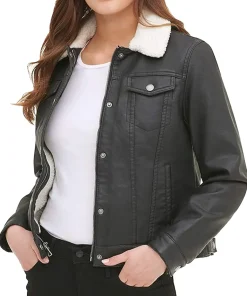 womens-vintage-sherpa-lined-black-faux-leather-jacket