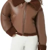 womens-zip-up-brown-faux-leather-shearling-bomber-jacket