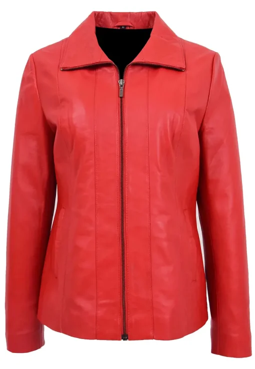 womens-classic-zip-fastening-red-faux-leather-jacket