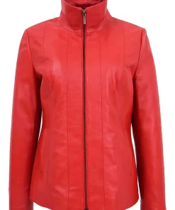 womens-classic-zip-fastening-red-faux-leather-jacket