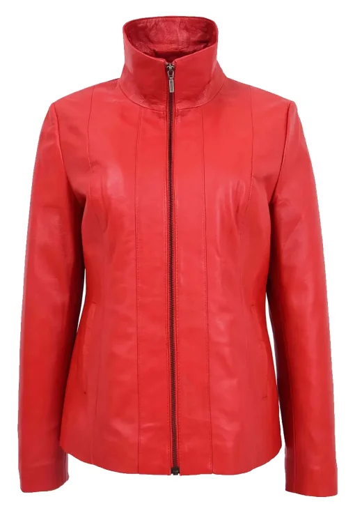 womens-classic-zip-fastening-red-faux-leather-jacket