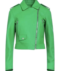 green-womens-faux-leather-biker-jacket