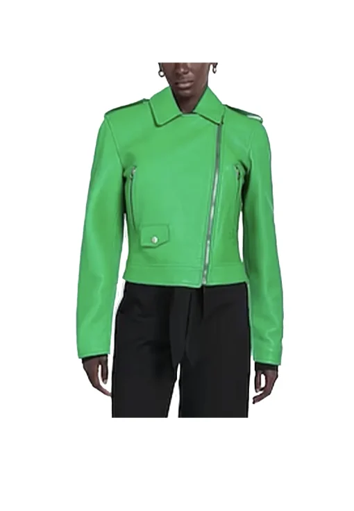 green-womens-faux-leather-biker-jacket