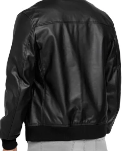 mens-black-farron-faux-leather-bomber-jacket
