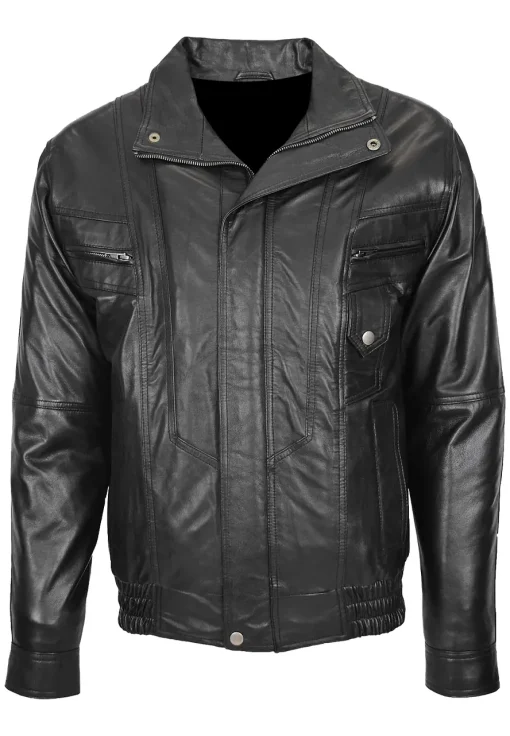 mens-blouson-black-faux-leather-bomber-jacket