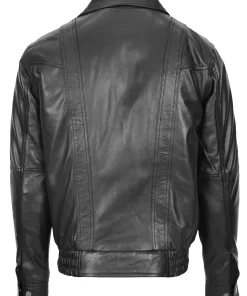 mens-blouson-black-faux-leather-bomber-jacket