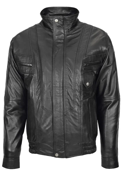 mens-blouson-black-faux-leather-bomber-jacket