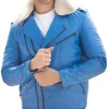 mens-classic-blue-faux-leather-biker-jacket-with-fur-collar