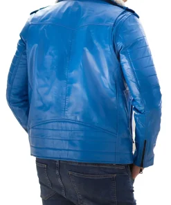 mens-classic-blue-faux-leather-biker-jacket-with-fur-collar
