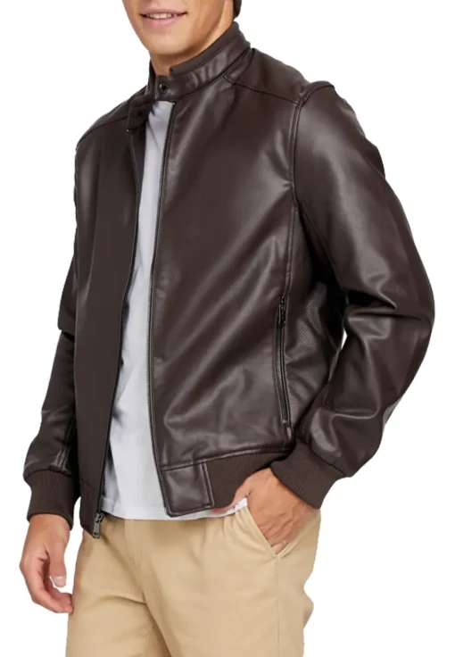 mens-coffee-brown-farron-faux-leather-bomber-jacket