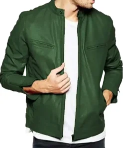 mens-green-faux-leather-jacket