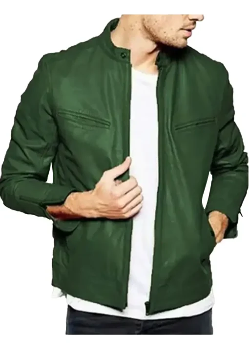 mens-green-faux-leather-jacket