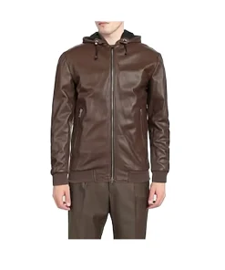 mens-hooded-collar-brown-faux-leather-bomber-jacket