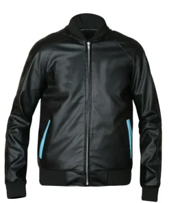 mens-iconic-black-bomber-faux-leather-jacket