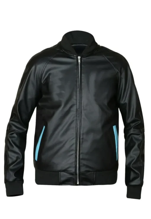 mens-iconic-black-bomber-faux-leather-jacket