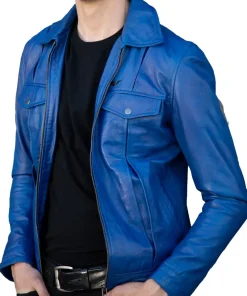 mens-iconic-blue-faux-leather-jacket
