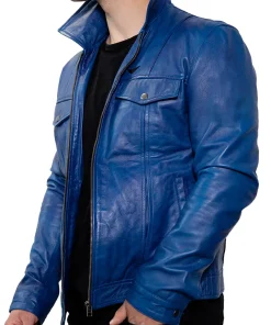 mens-iconic-blue-faux-leather-jacket