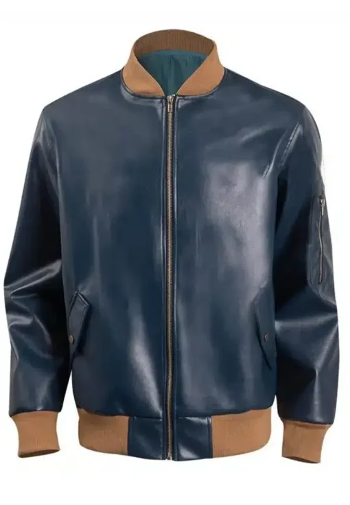 mens-rich-blue-faux-leather-bomber-jacket