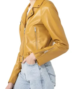 womens-biker-yellow-faux-leather-jacket