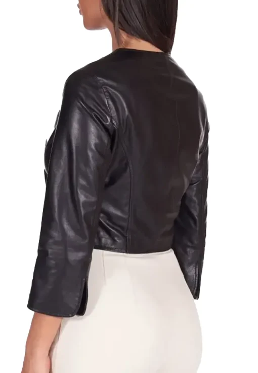 womens-black-faux-leather-bolero-jacket