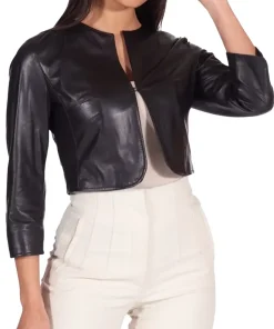 womens-black-faux-leather-bolero-jacket