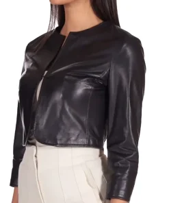 womens-black-faux-leather-bolero-jacket