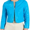 womens-blue-faux-leather-bolero-jacket