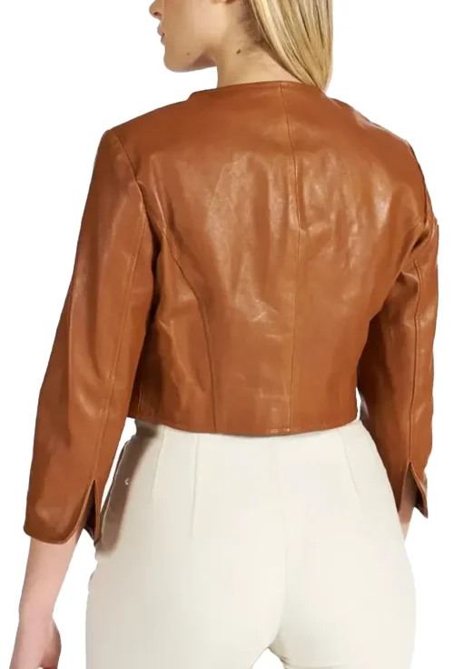 womens-brown-faux-leather-bolero-jacket